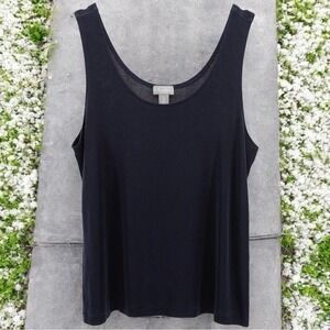 Chico's Travelers Black Closet Staple Capsule Minimalist Tank Size 12/L
